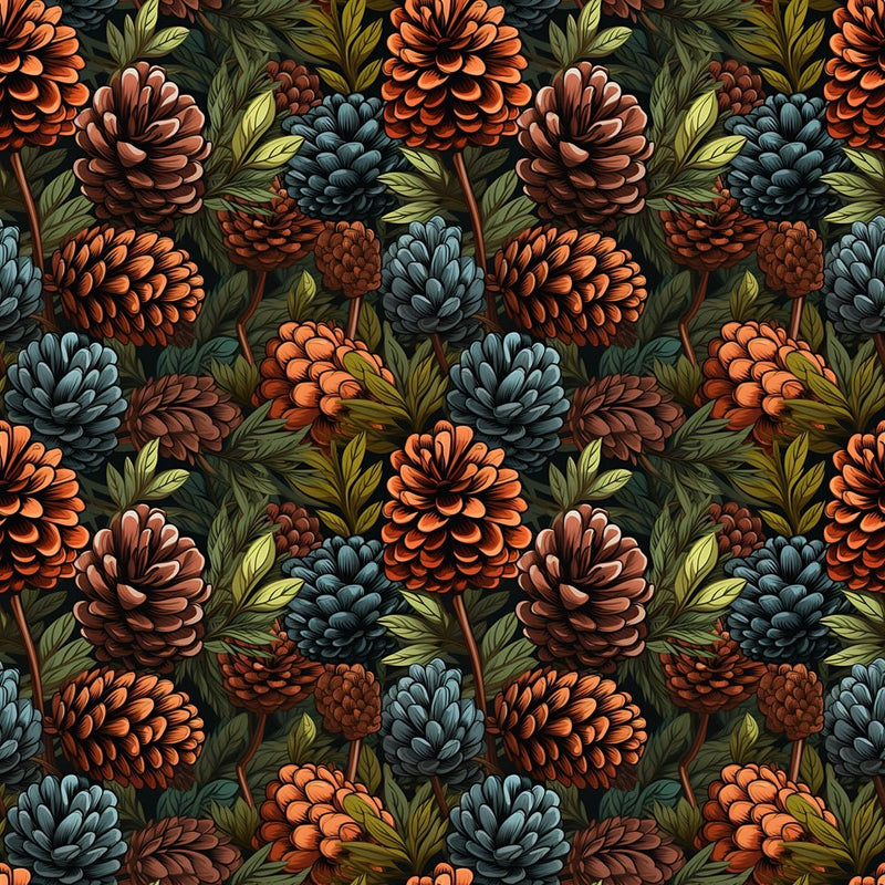 Multi-Colored Packed Pinecone Fabric - ineedfabric.com