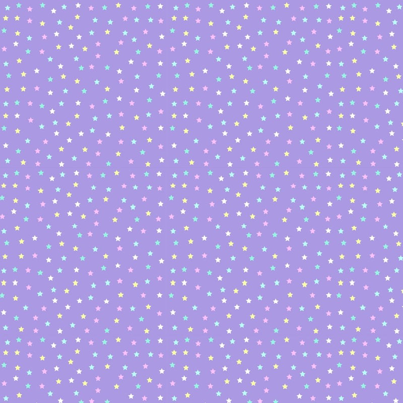 Multi-Colored Star Fabric - Purple - ineedfabric.com