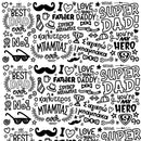 Multi-Lingual Dad Font Fabric - Black/White - ineedfabric.com