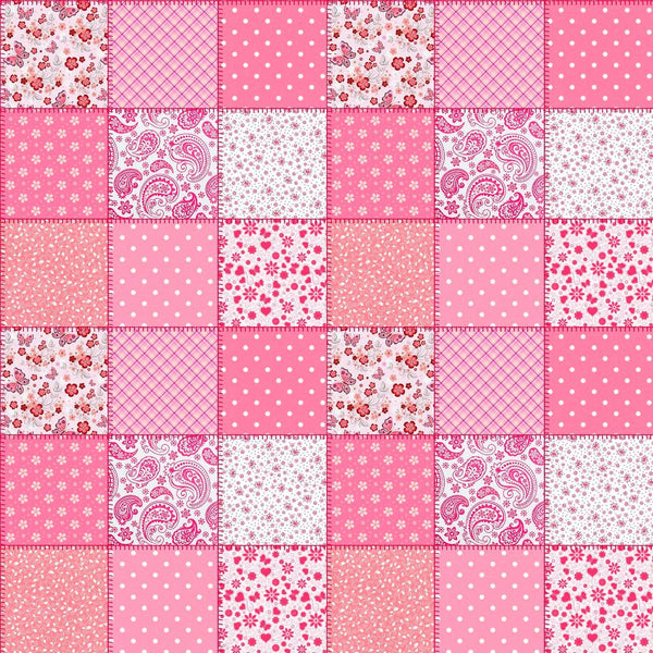 Multi Pink Patchwork Fabric - ineedfabric.com