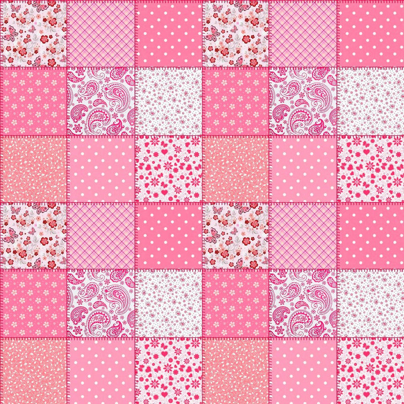 Multi Pink Patchwork Fabric - ineedfabric.com