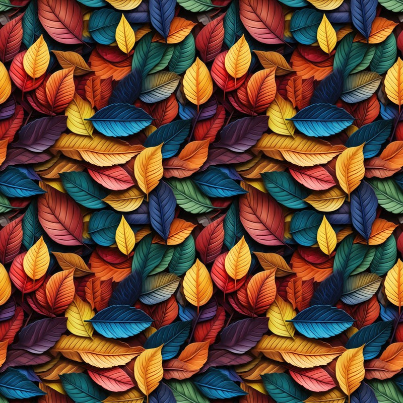 Multicolored Fall Leaves Fabric - ineedfabric.com