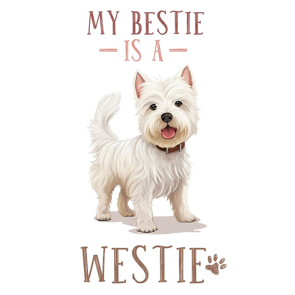 My Bestie is a Westie Fabric Panel - ineedfabric.com