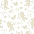 My Love Cupid Tone on Tone Fabric - ineedfabric.com
