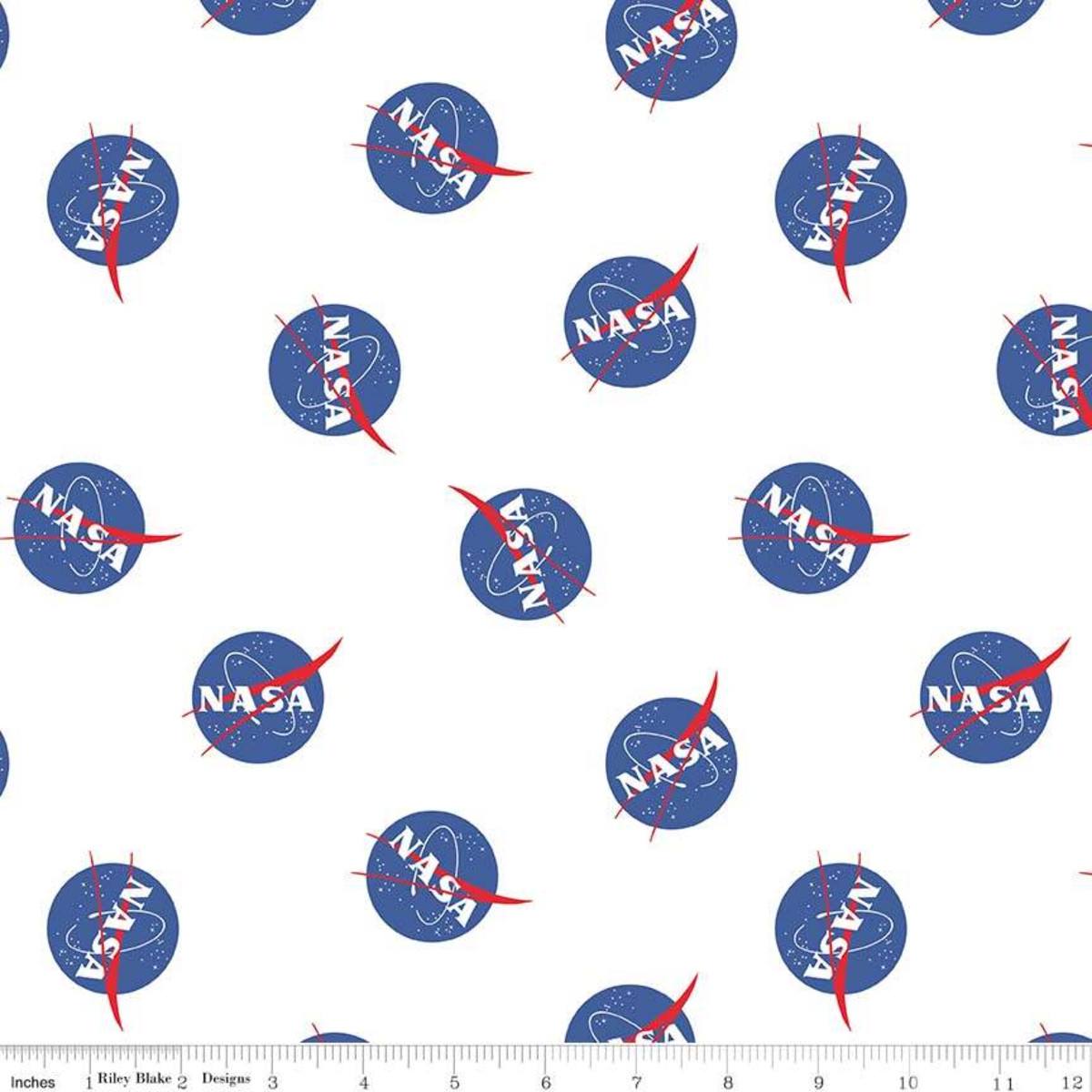 NASA Logo fabric, Nasa Collection by Riley Blake – Fabric Design Treasures