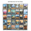 National Parks Poster Fabric Panel - Black - ineedfabric.com