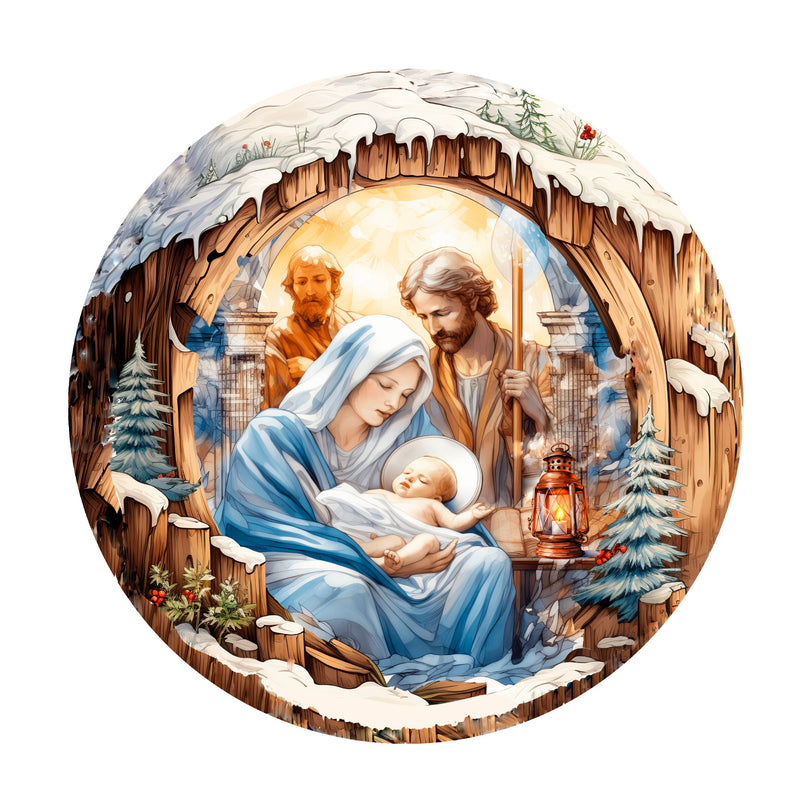 Nativity Scene Ornament 2 Fabric Panel - ineedfabric.com