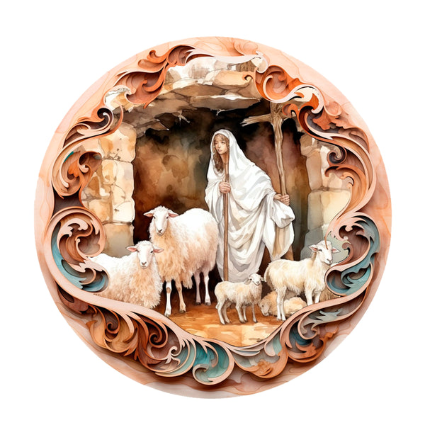 Nativity Scene Ornament 8 Fabric Panel - ineedfabric.com