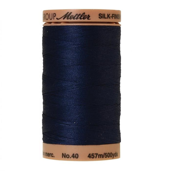 Navy Silk-Finish 40wt Solid Cotton Thread - 500yds - ineedfabric.com