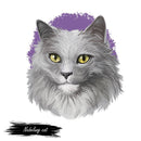 Nebelung Cat Portrait Fabric Panel - ineedfabric.com