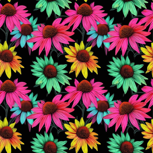 Neon Coneflower Fabric - ineedfabric.com