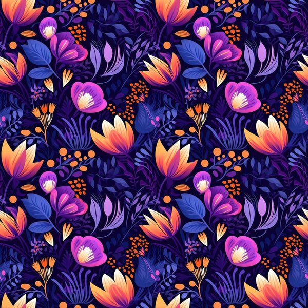 Neon Flower Fabric - ineedfabric.com
