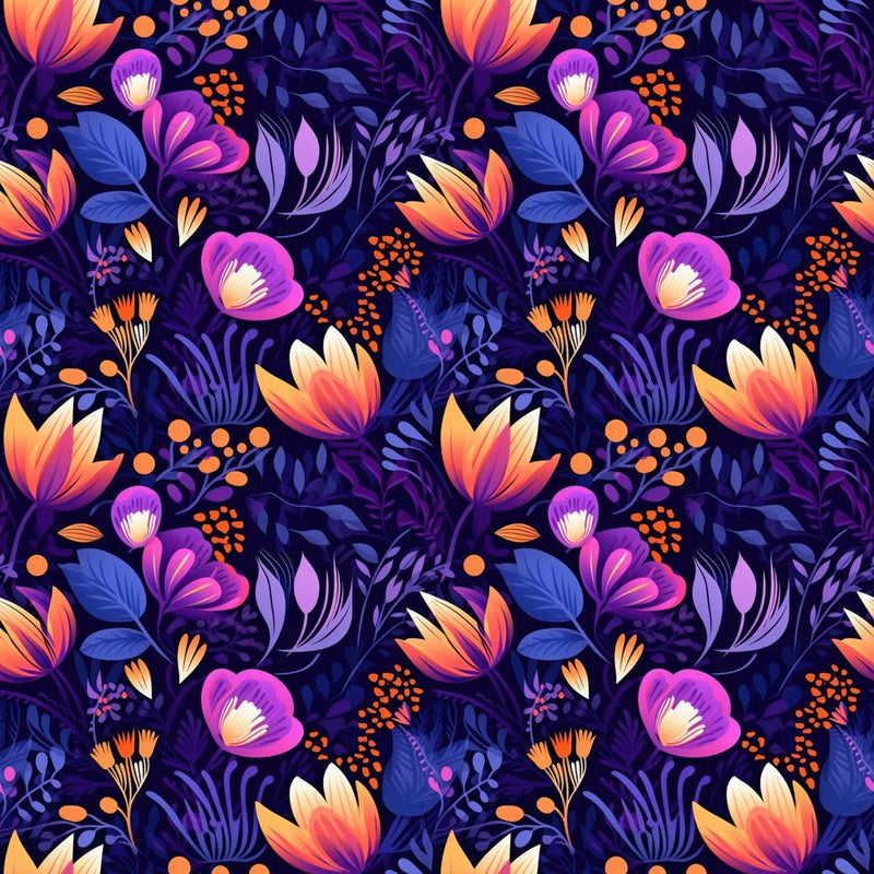 Neon Flower Fabric - ineedfabric.com