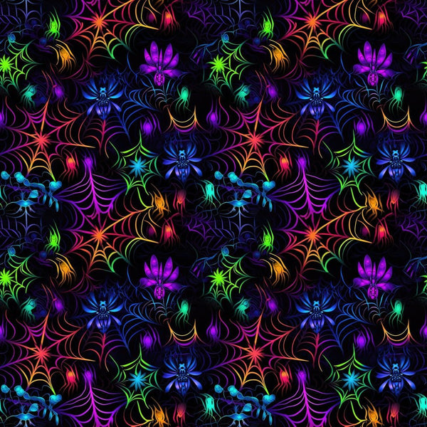 Neon Spiderweb Fabric - ineedfabric.com