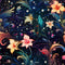 Nightlife Nouveau Floral Pattern 1 Fabric - ineedfabric.com