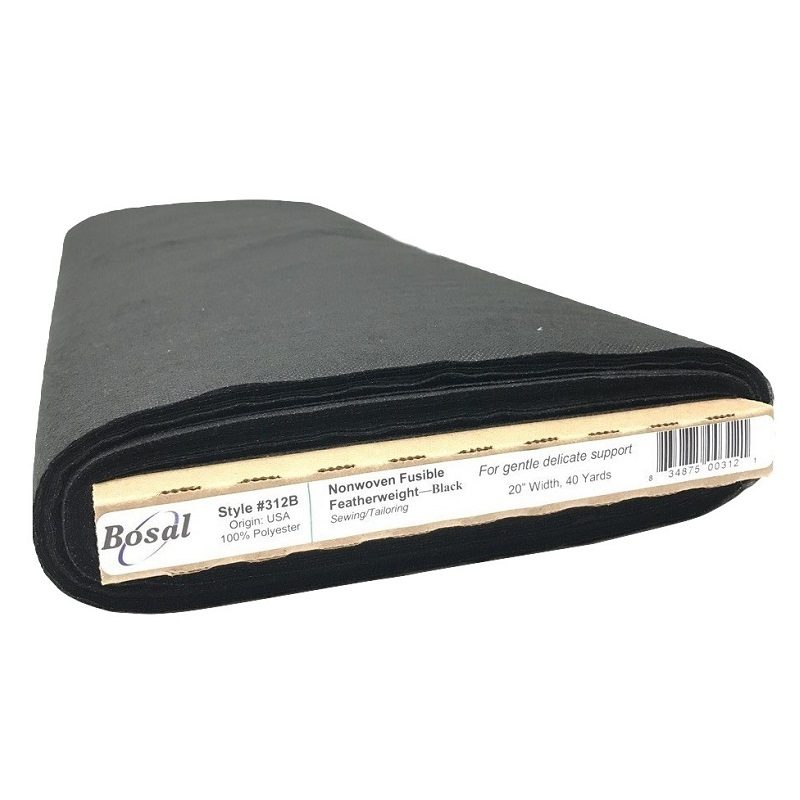 Non-Woven Fusible Featherweight Interfacing - Black - ineedfabric.com