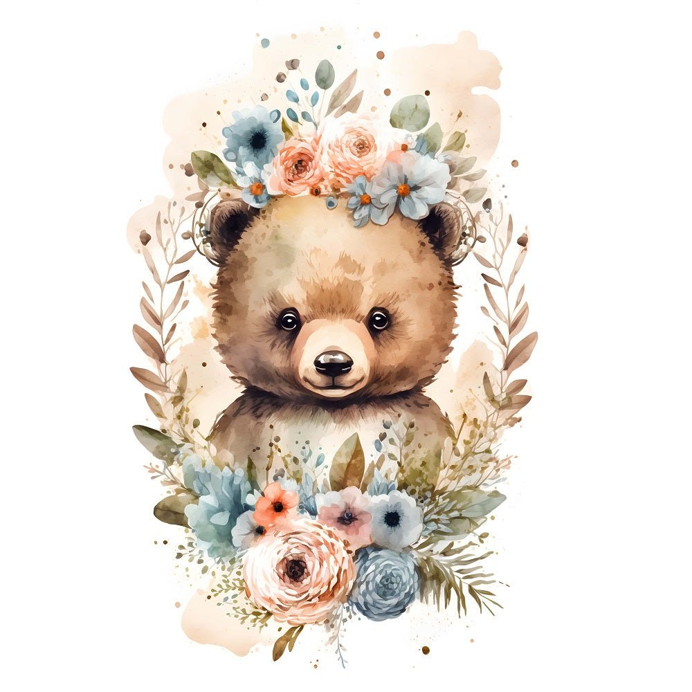 Cute baby teddy bear Baby Fabric Panel for Quilting