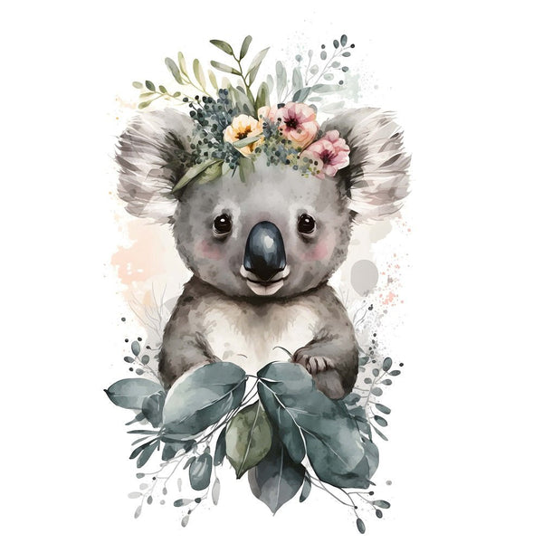 Nursery Baby Koala Fabric Panel - ineedfabric.com