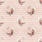 Nursery Bear Sleeping Moon on Stripes Fabric - ineedfabric.com