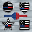 Occupation, First Responders Flag Emblem Fabric Panel - Gray - ineedfabric.com