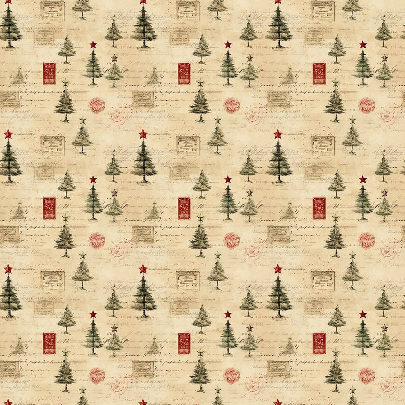 Old Christmas Newspaper Fabric - ineedfabric.com