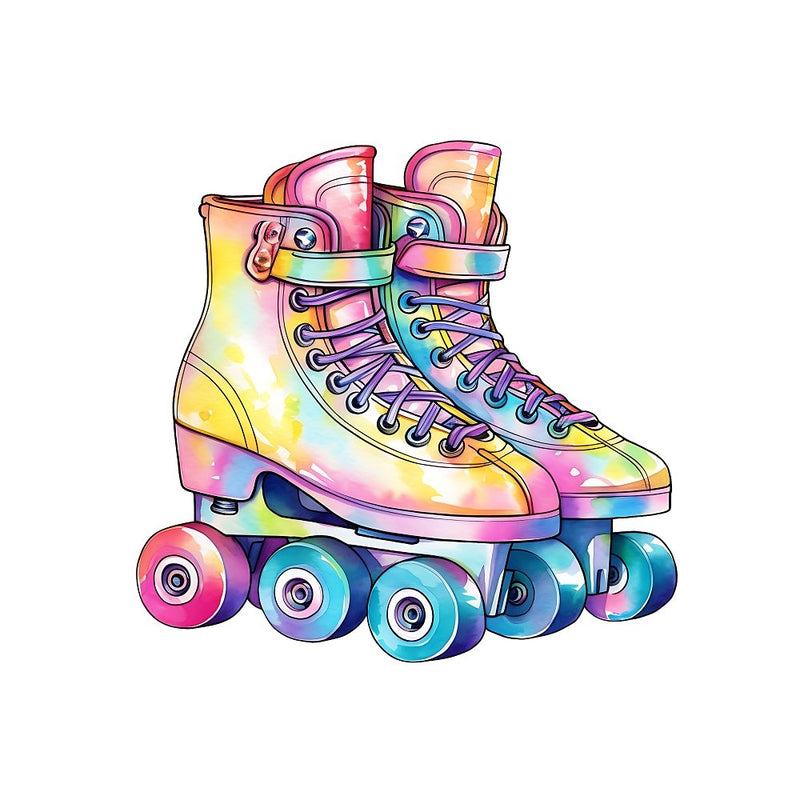 Old School Elements Roller Skates Fabric Panel - ineedfabric.com