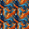Orange & Blue Marbled Fabric - ineedfabric.com
