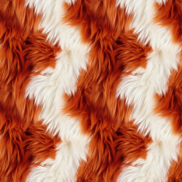 Orange & White Fur Fabric - ineedfabric.com