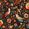 Ornate Renaissance Floral Bird Fabric - ineedfabric.com