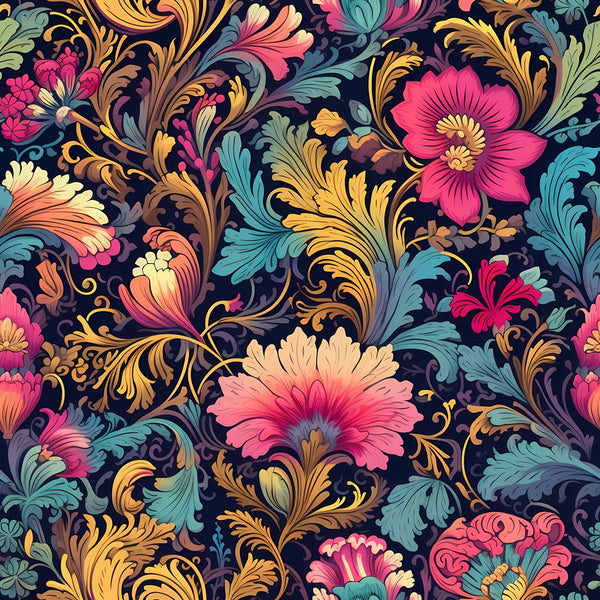 Ornate Renaissance Floral Pattern 12 Fabric - ineedfabric.com