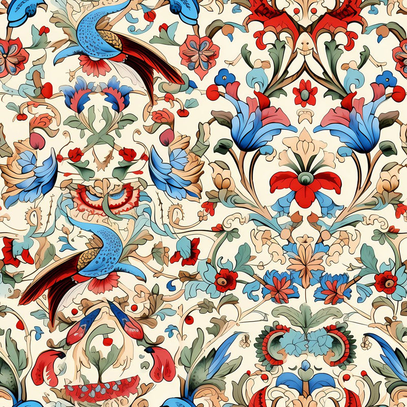 Ornate Renaissance Floral Pattern 5 Fabric - ineedfabric.com