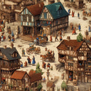 Ornate Renaissance Town Fabric - ineedfabric.com