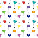 Over the Rainbow Heart Balloons Fabric - ineedfabric.com