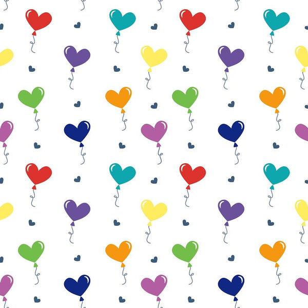 Over the Rainbow Heart Balloons Fabric - ineedfabric.com