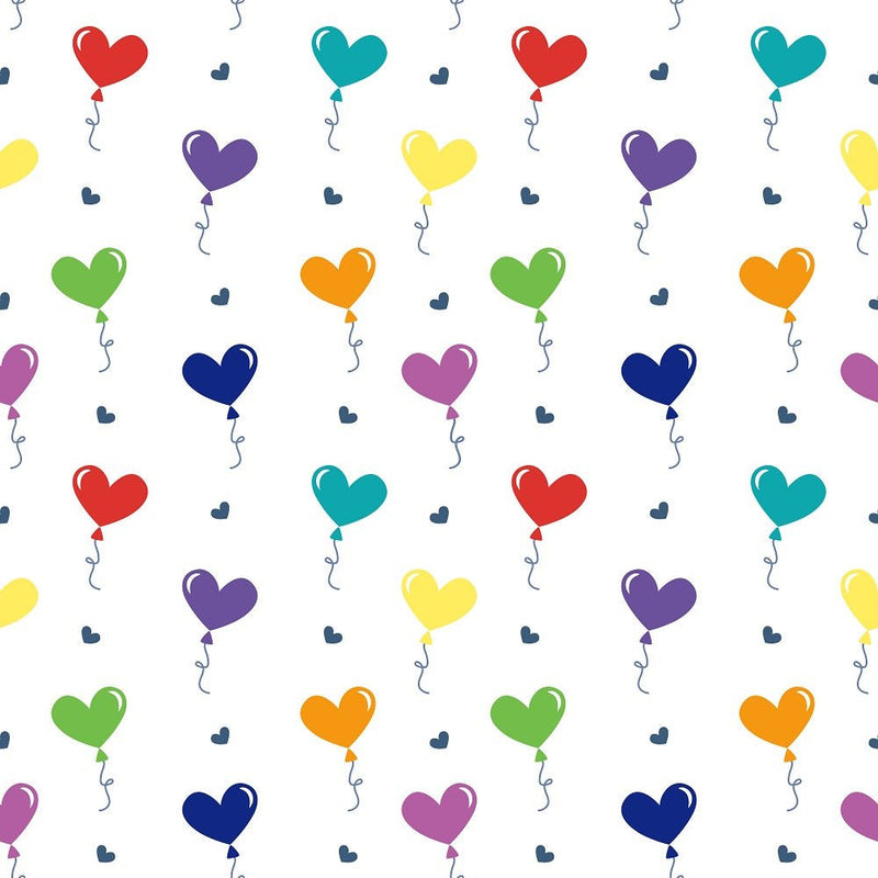 Over the Rainbow Heart Balloons Fabric - ineedfabric.com