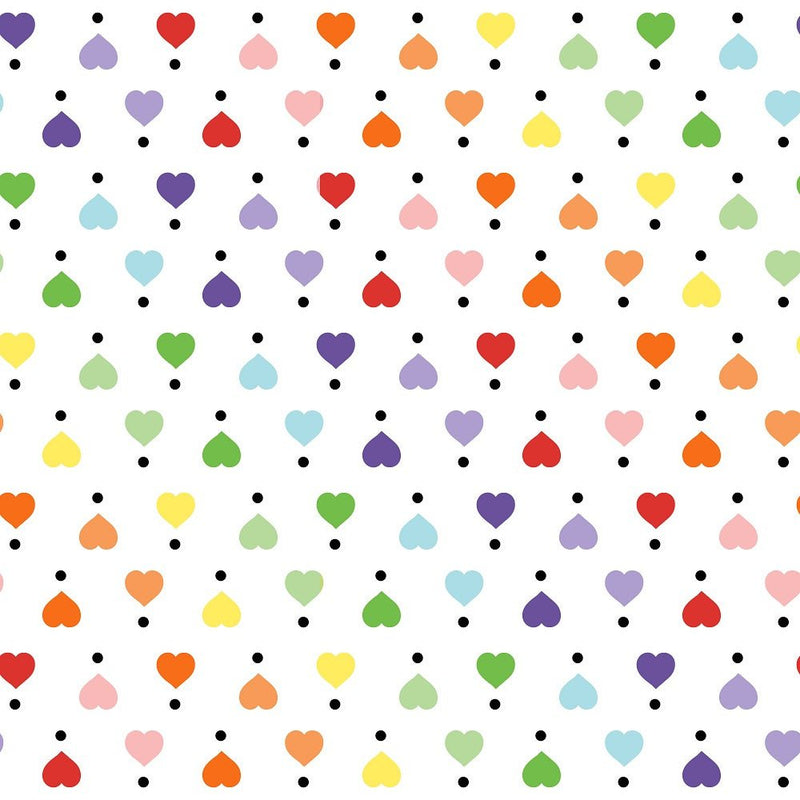 Over the Rainbow Hearts and Dots Fabric - ineedfabric.com