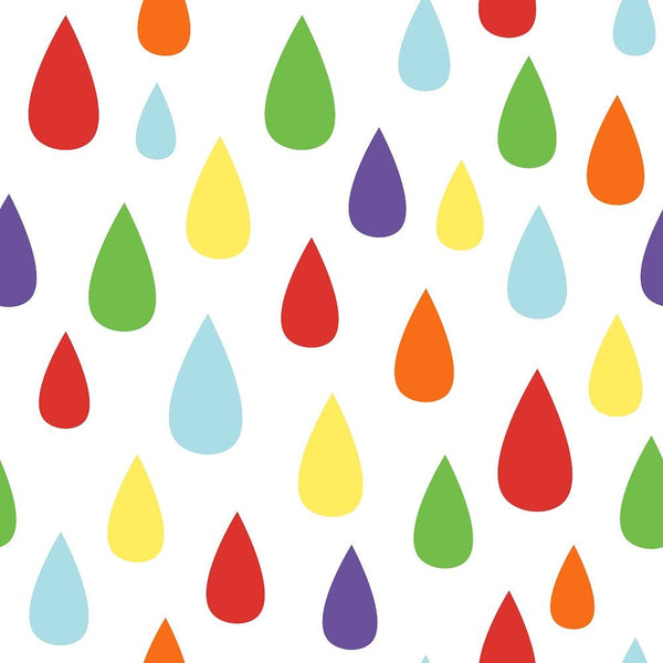 Over the Rainbow Raindrops Fabric - ineedfabric.com