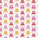 Owl Heart Fabric - Pink - ineedfabric.com