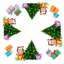 Owl Wish You A Merry Christmas Tree Skirt Fabric Panel - ineedfabric.com