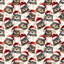 Owls in Santa Hats Fabric - ineedfabric.com