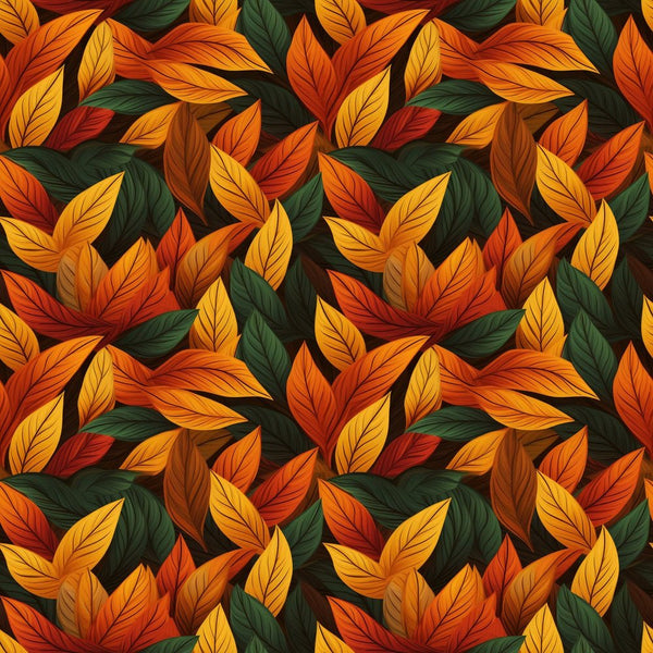 Packed Autumn Leaves Fabric - ineedfabric.com