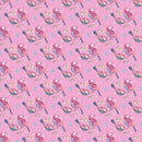 Packed Birds & Flowers Fabric - Pink - ineedfabric.com