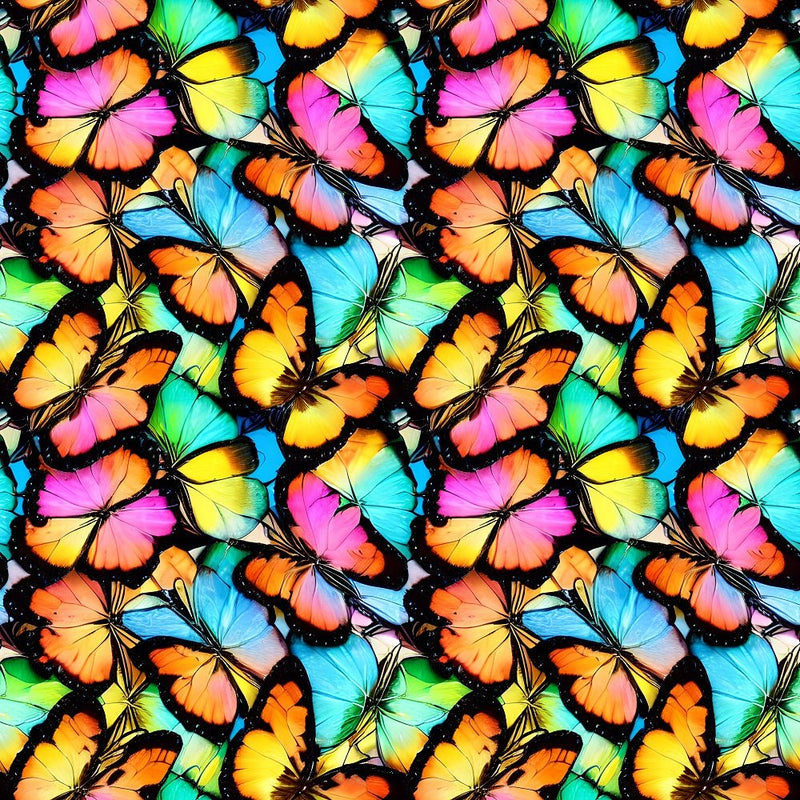 Packed Butterflies Fabric - Multi - ineedfabric.com
