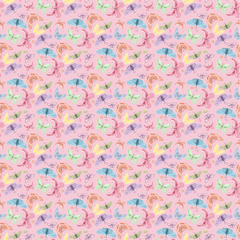 Packed Butterflies Fabric - Pink - ineedfabric.com