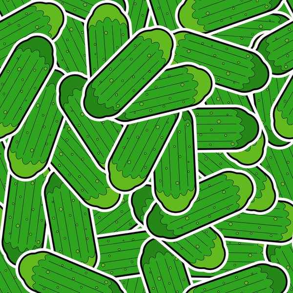 Packed Cartoon Cucumbers Fabric - ineedfabric.com