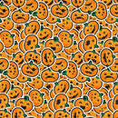 Packed Cartoon Pumpkins Fabric - ineedfabric.com