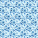 Packed Cherry Sakura Flower Fabric - Blue - ineedfabric.com