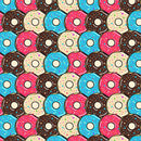Packed Colorful Donuts Fabric - ineedfabric.com