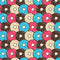 Packed Colorful Donuts Fabric - ineedfabric.com