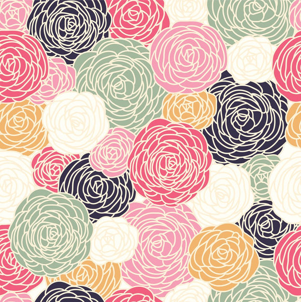 Packed Colorful Roses Fabric - Multi - ineedfabric.com